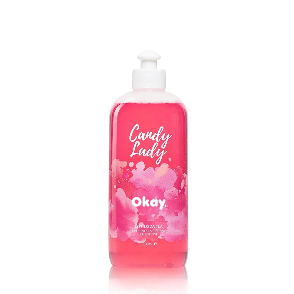 Čistilo za tla OKAY CANDY LADY – dišeče in učinkovito odstranjuje umazanijo.