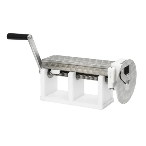 Kockalnik slanine iz nerjavečega jekla za hitro in enakomerno rezanje slanine na kocke.