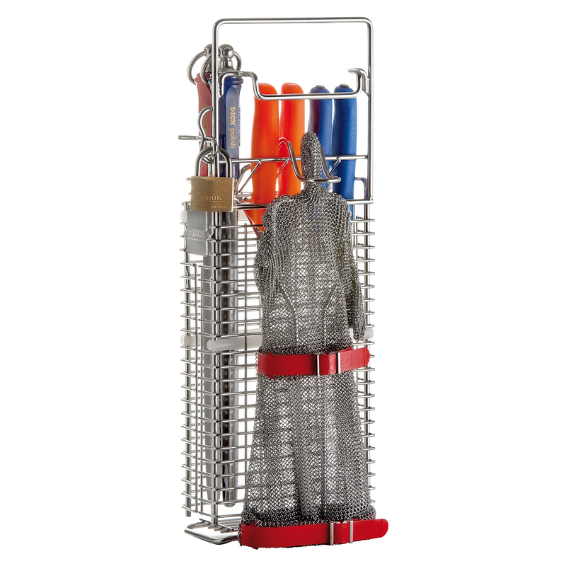 Dick inox malo držalo za nože za shranjevanje nožev, brusilcev in mrežaste rokavice.